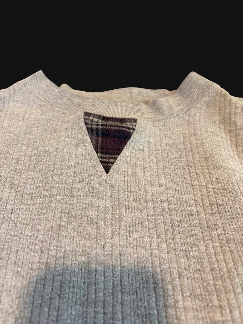 Group A&E Collection Ribbed Plaid Layered Top - Picture 2 of 4